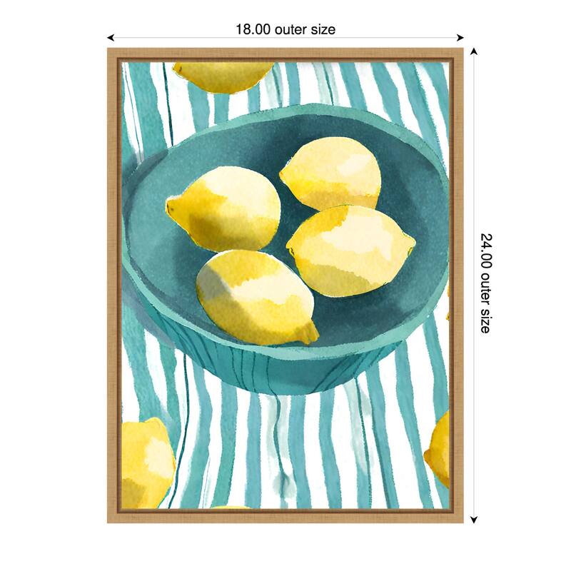 Zitronen in Schale by Ohkimiko (18 x 24 in.), Framed Canvas Wall Art Print