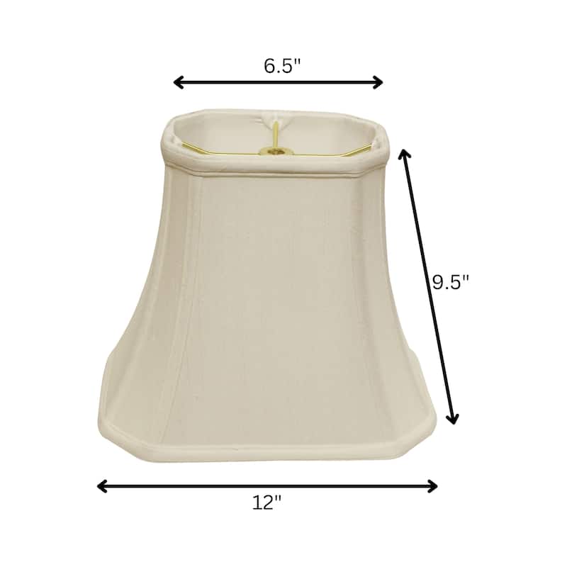 Cut Corner Rectangle Bell Softback Lampshade with Washer Fitter, White
