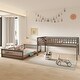 preview thumbnail 7 of 24, Full XL over Queen Wood Bunk Bed with Ladder and Guardrails