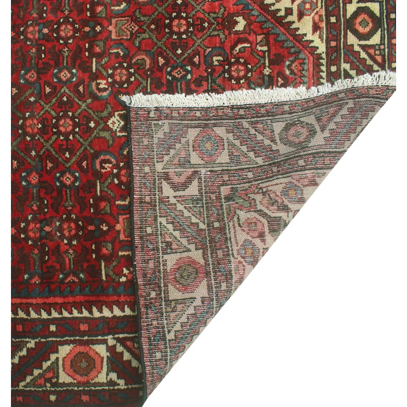 Fine Vintage Distressed Corky Red/Blue Runner - 3'6" x 8'8"