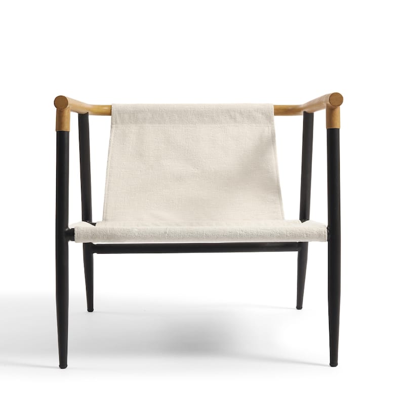 Modern Industrial Metal Frame Upholstered Accent Chair Armchair