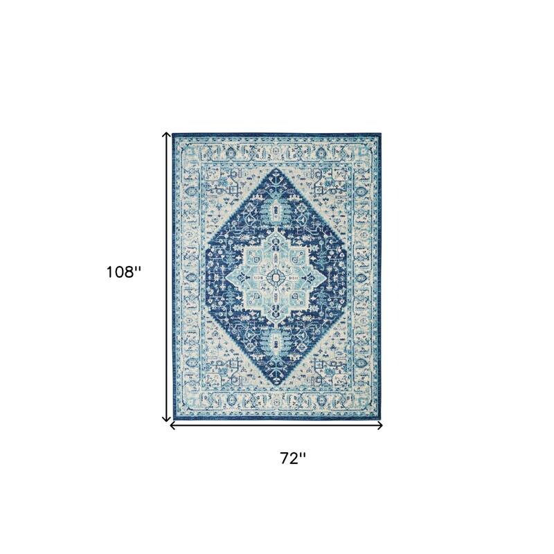 HomeRootsFloral Medallion Transitional Rectangle Area Rug - 108' X '72' X '0.5