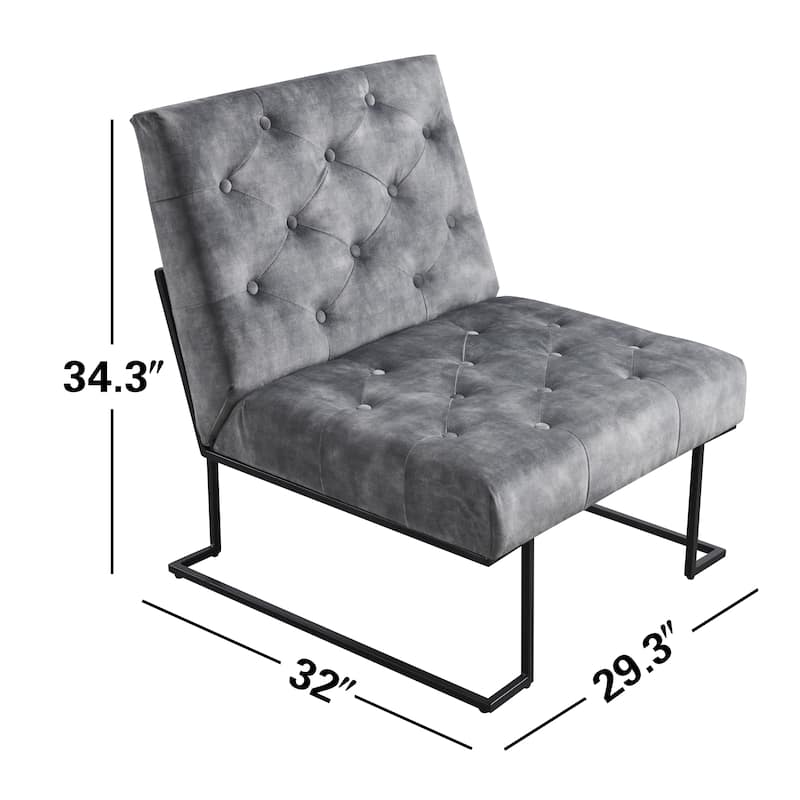 Corvus Savannah Tufted Velvet Upholstered Lounge Accent Chair