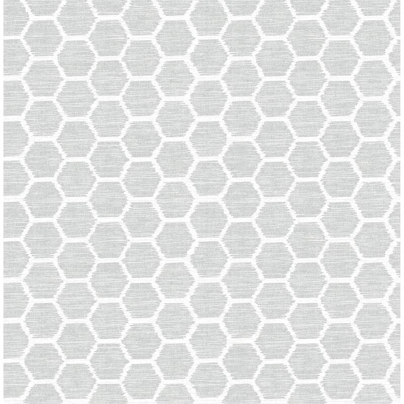 A-Street Prints Aura Grey Honeycomb Wallpaper