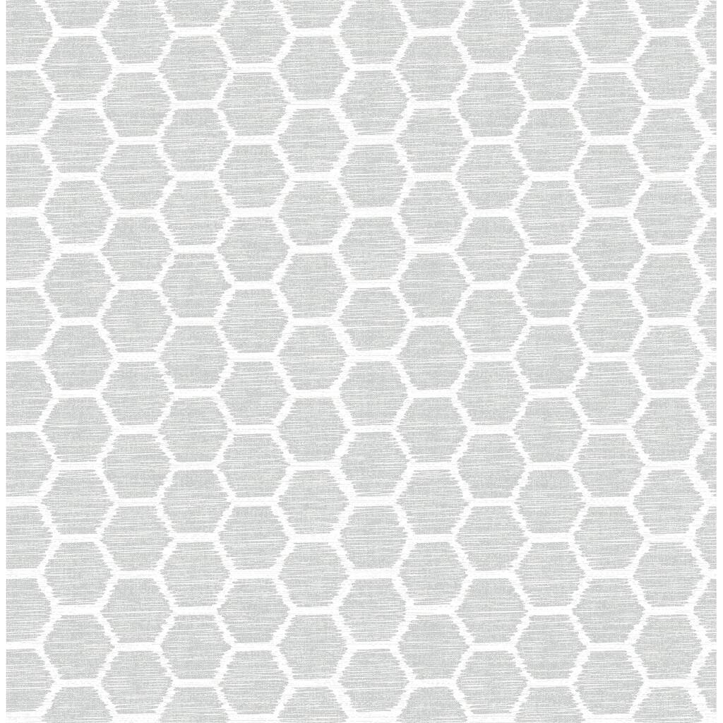 A-Street Prints Aura Grey Honeycomb Wallpaper