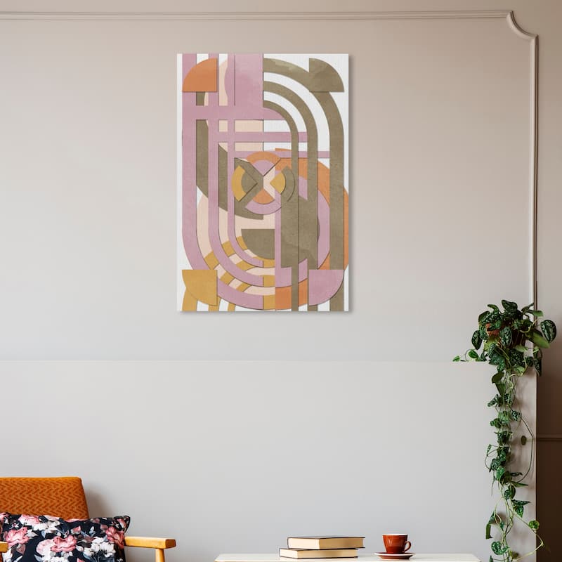 Wynwood Studio Canvas Abstract Topsy Coaster Green and Army Green Modern & Contemporary Wall Art Canvas Print - 30 x 20