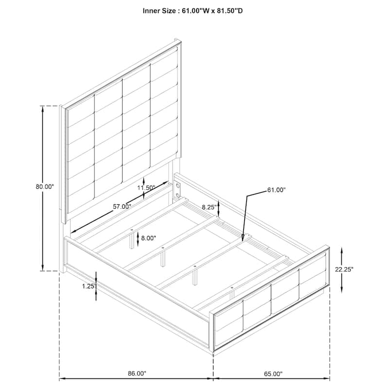 Durango Panel Bed Taupe Oak