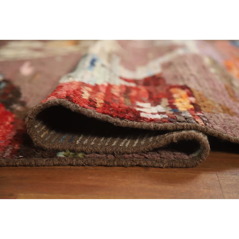 Abstract Moroccan Oriental Rug Hand-Knotted Wool Carpet - 3'10" x 6'1"
