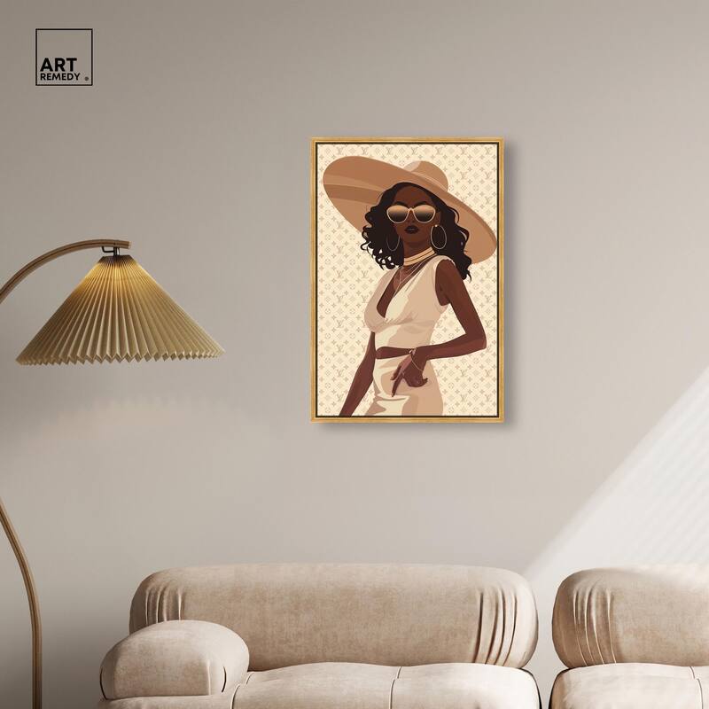 Stylish Gal in Tans Canvas by Art Remedy