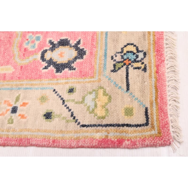 ECARPETGALLERY Hand-knotted Modern Oushak Dark Pink Wool Rug - 3'0 x 5'1