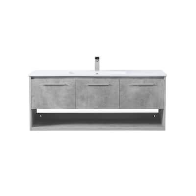 Elegant Lighting VF43048 Kasper 48" Wall Mounted Single Basin Vanity