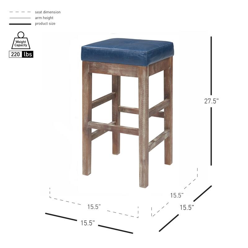 NPD Furniture Valencia Bonded Leather Backless Counter Stool