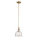 1 Light Pendant in Satin Gold with Clear Seedy Glass - Satin Gold - W:7.68*H:53.86