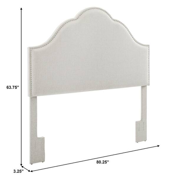 Natural White Upholstered Camelback Headboard - Overstock ...