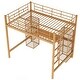 preview thumbnail 7 of 15, Full Size Metal Loft Bed with Built-in Desk and Shelves, Practical Storage Kids Teens Bed Frame
