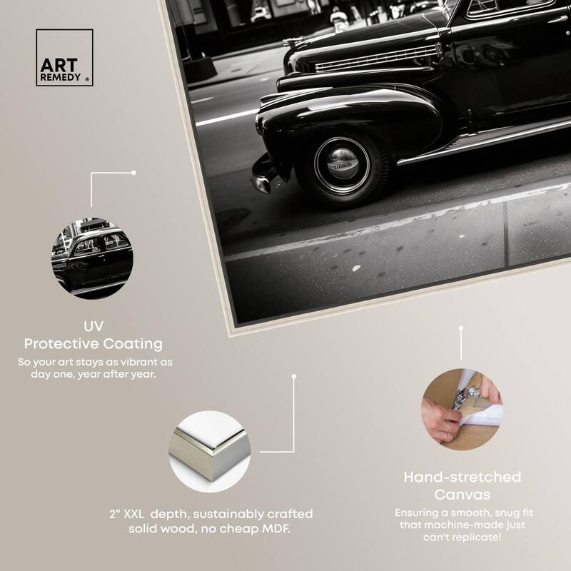 Vintage Car in New York Canvas by Art Remedy