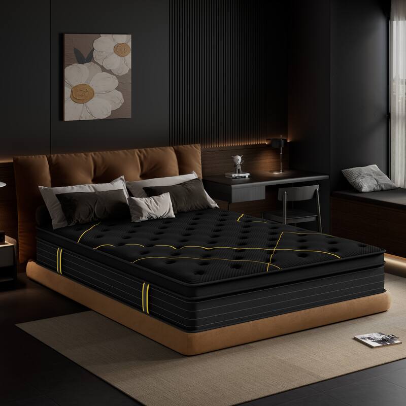 14-inch Plush Gel Memory Foam Mattress with Pocket Spring Hybrid Mattress