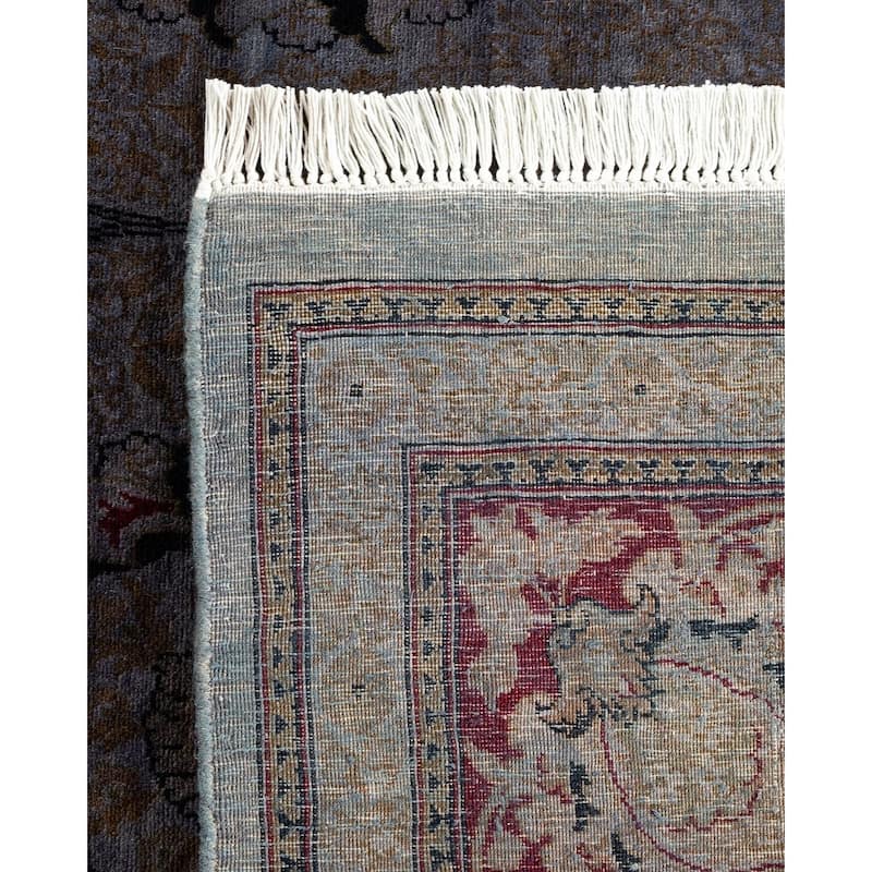 Overton Hand Knotted Wool Vintage Inspired Modern Contemporary Overdyed Gray Area Rug - 8' 2" x 14' 8"