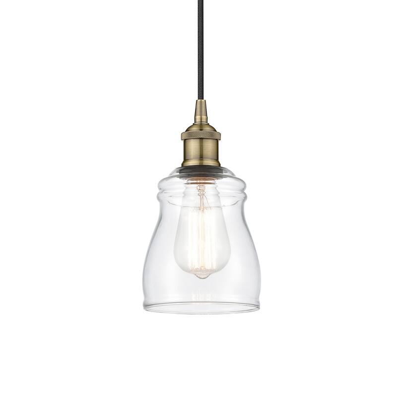 Innovations Lighting 616-1P-10-5 Ellery Pendant Ellery 5" Wide Mini - Antique Brass / Clear