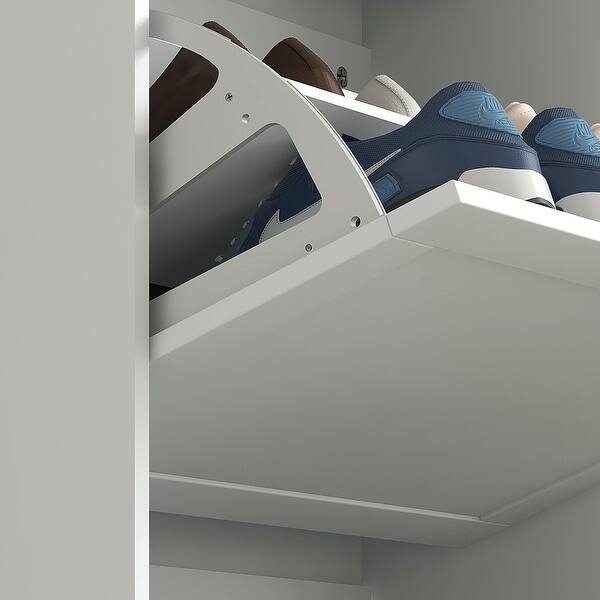 HOMCOM Narrow Shoe Storage Cabinet for Entryway with 3 Flip Drawers and Adjustable Shelves