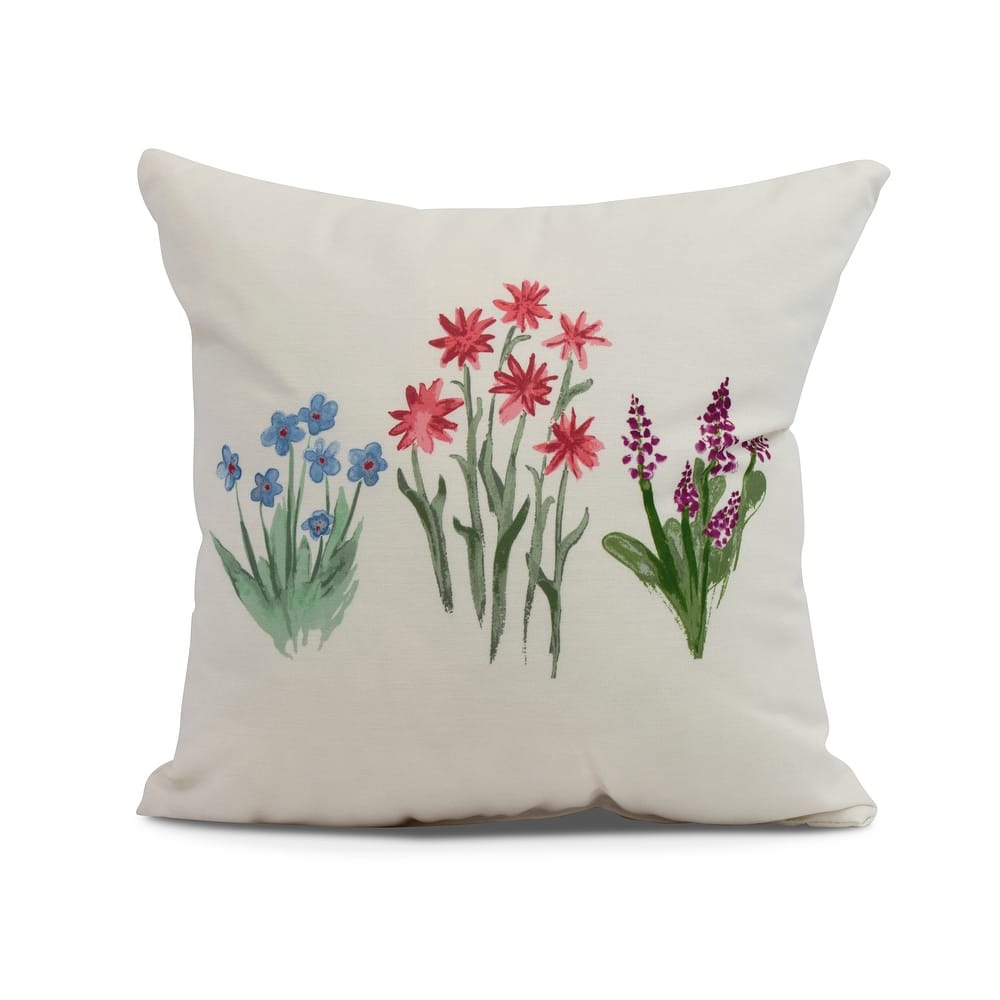 18 x 18 inch Flower Trio Outdoor Pillow