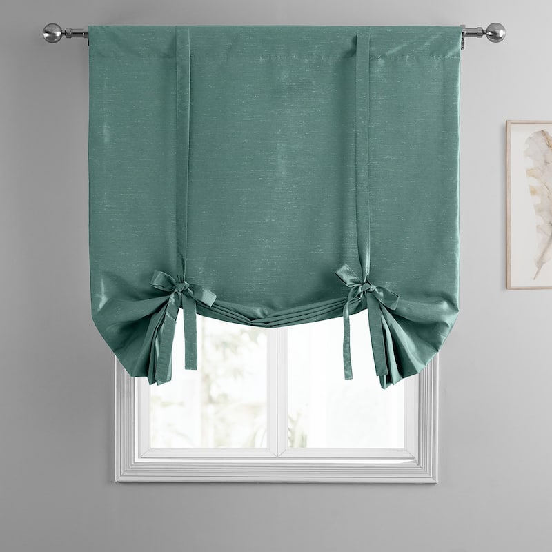 Exclusive Fabrics Vintage Textured Faux Dupioni Silk Tie-Up Window Shade (1 Panel)