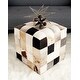 preview thumbnail 41 of 47, Glam Leather Stool 16 x 16 x 16 Multi