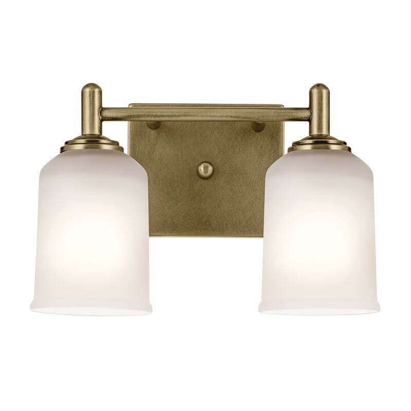 Kichler Lighting Shailene 12.5 in. 2-Light Natural Brass Vanity Light - 12.5 in