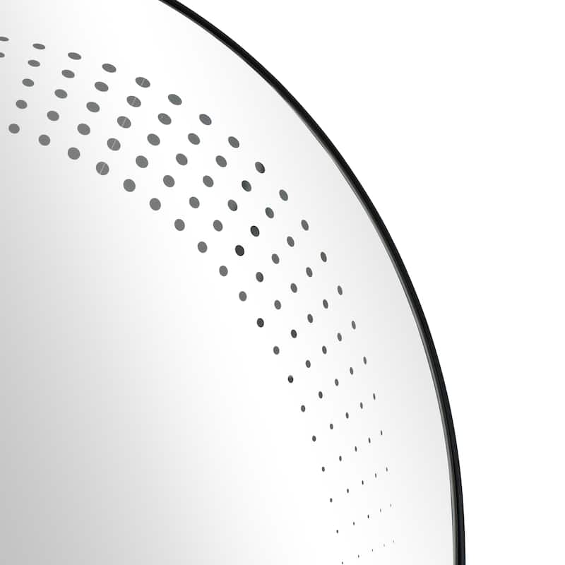 Glass LED Wall Mirror with Speckled Pattern - Silver - Roche River Decor