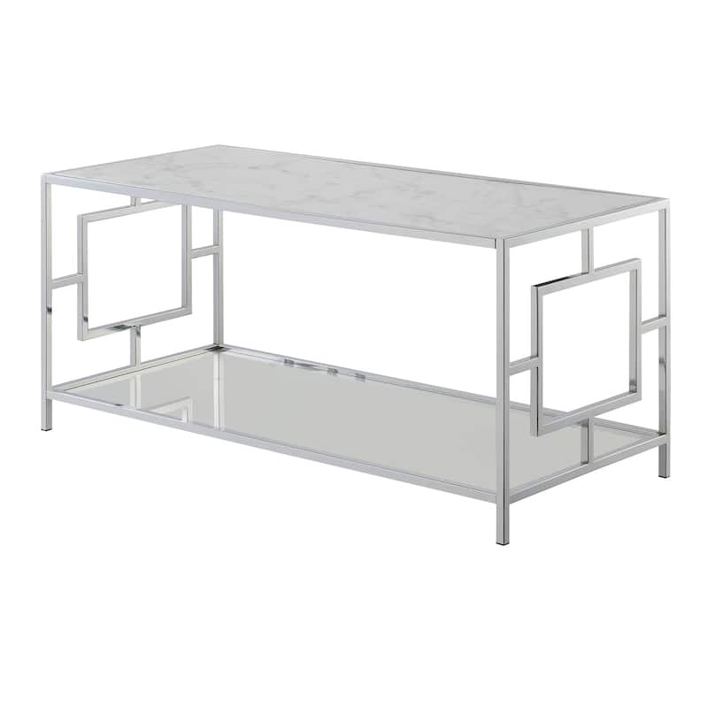 Convenience Concepts Town Square Chrome Coffee Table with Shelf