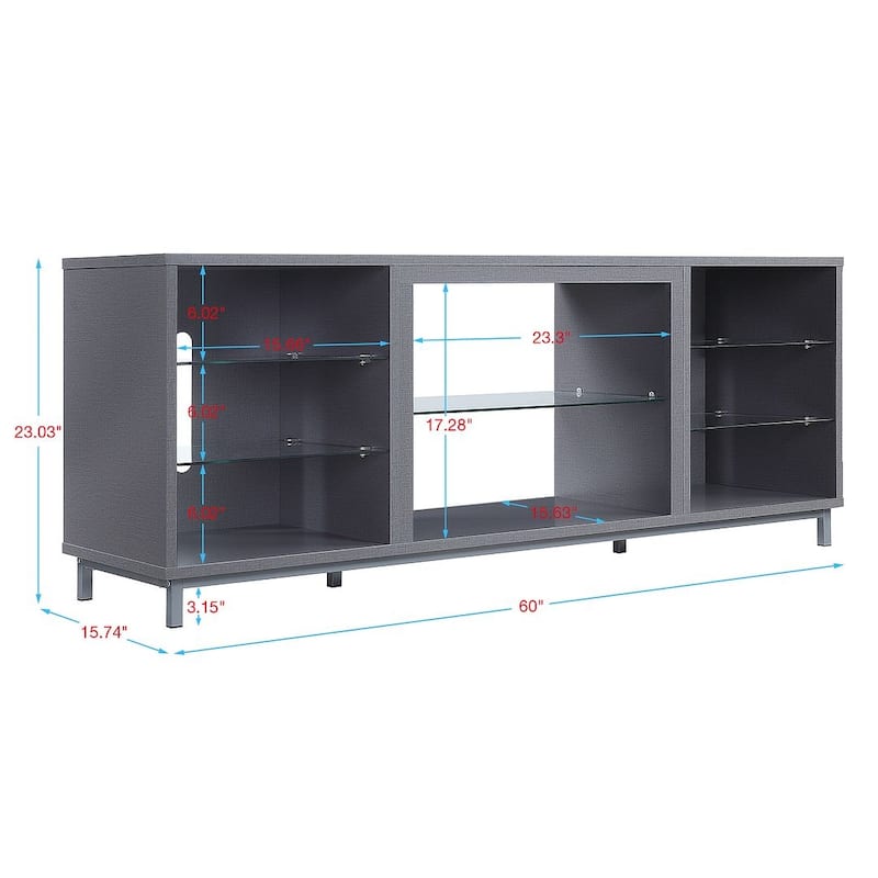 Manhattan Comfort Brighton 60 In. Wire Management Media Cabinet Console
