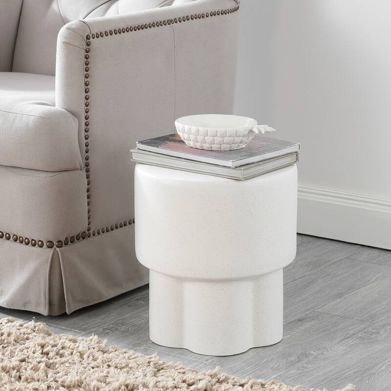 SAFAVIEH Eugenie Ceramic Decorative Garden Stool (Fully Assembled) - Matte White