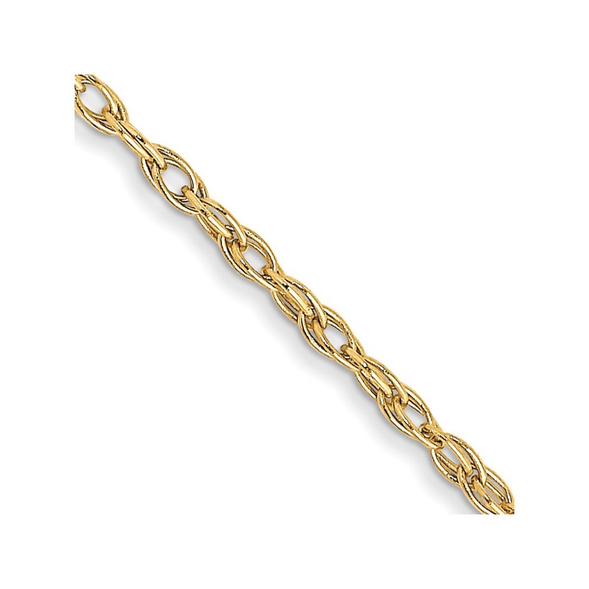 Curata 10k Yellow Gold 1.15mm Carded Cable Rope Chain Necklace (Spring ...