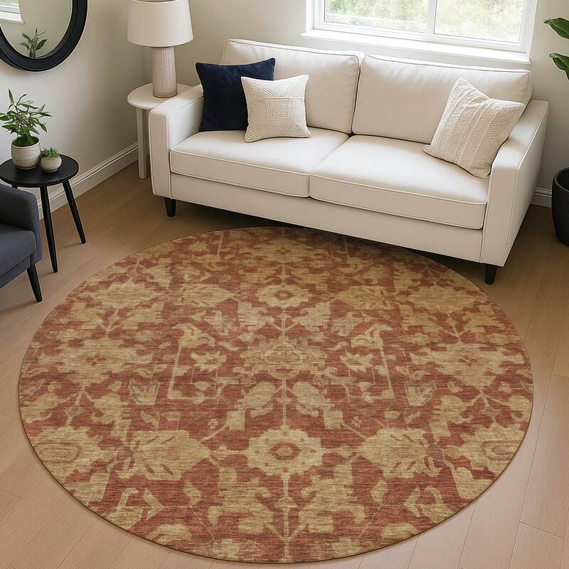 Machine Washable Indoor/ Outdoor Casual Traditional Chantille Rug