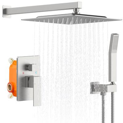Shower System Shower Faucet Combo Set with 12" Rainfall Shower Head