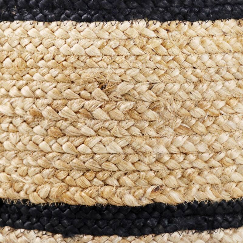 Sevita Double Striped Jute Hand-Stitched Storage Basket with Handles