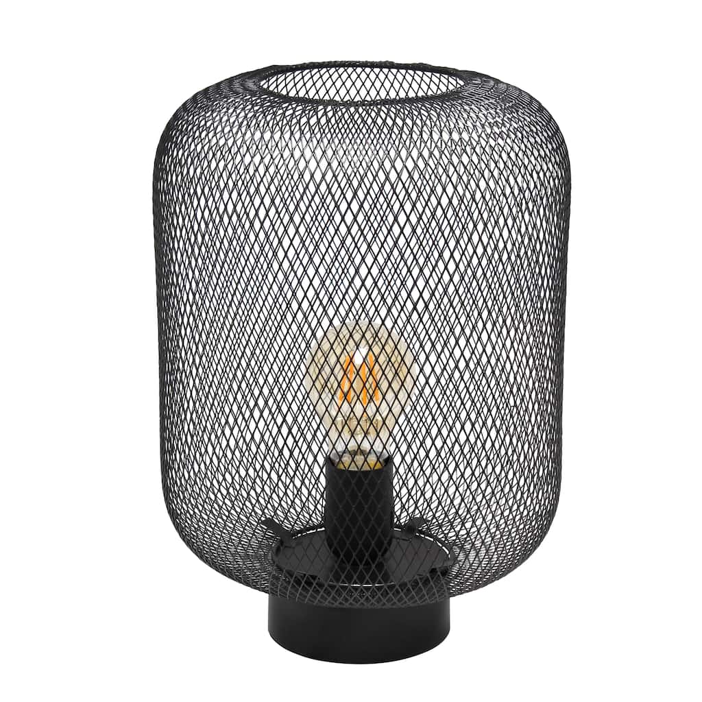 Metal Mesh Cylinder Table Lamp with On/Off Switch - 8.50 x 8.50 x 11.80 in. (L x W x H)