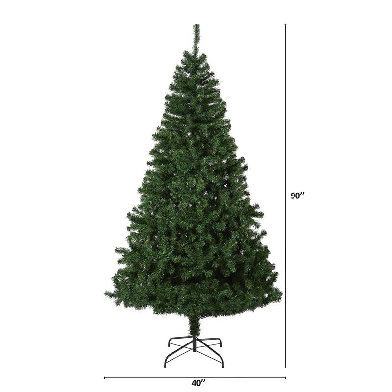 7.5’ Pre-Lit Northern Tip Pine Artificial Christmas Tree, Clear LED Lights - 7.5 Foot