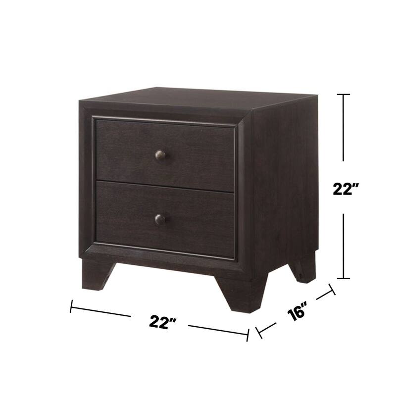 Wooden Nightstand with 2 Drawers