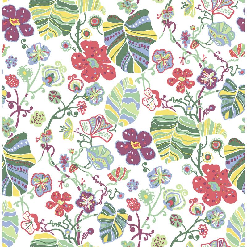 A-Street Prints Gwyneth Multicolor Floral Wallpaper
