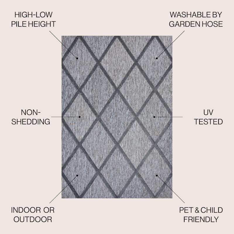 JONATHAN Y Talaia Diamond Trellis Indoor/Outdoor Area Rug