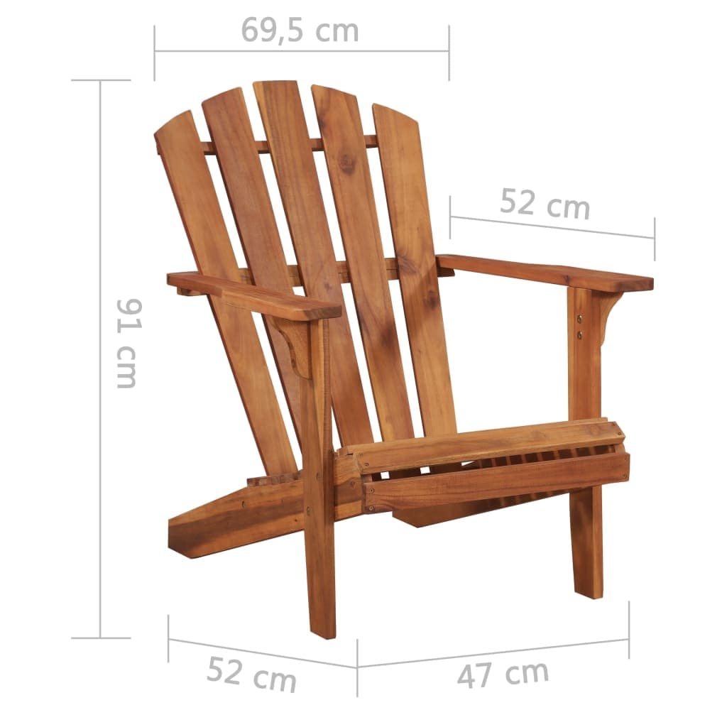 Vidaxl Garden Adirondack Chair Solid Acacia Wood Overstock 27733535