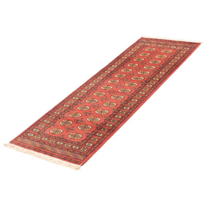 ECARPETGALLERY Hand-knotted Peshawar Bokhara Coral Wool Rug - 2'8 x 8'1