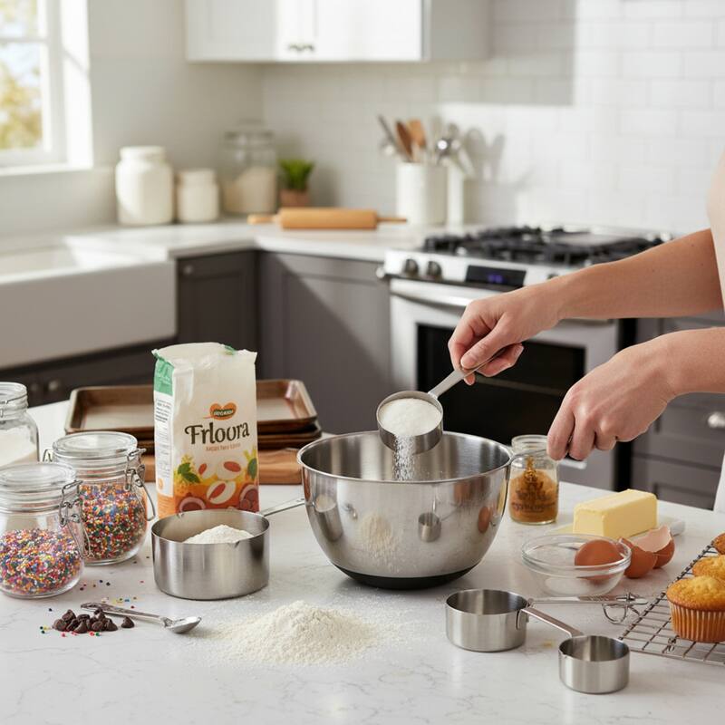 Amco Stainless Steel Measuring Cups - 1, 1/2, 1/3, 1/4 Cup