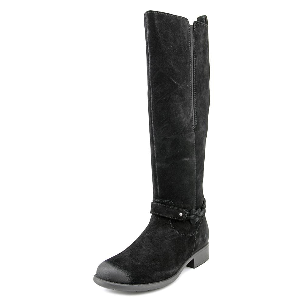 clarks riding boots black