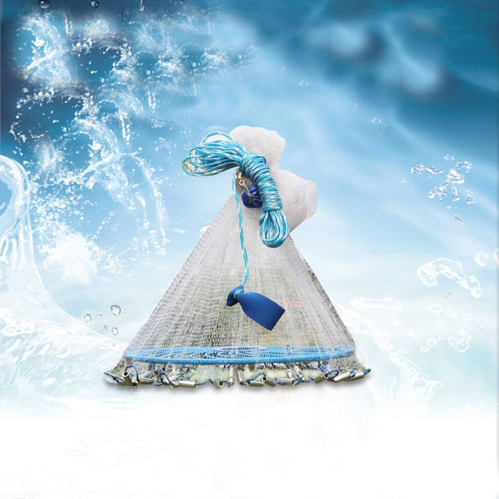 Aluminum Ring Monofilament Thread Throwing Net Saltwater Fishing Net