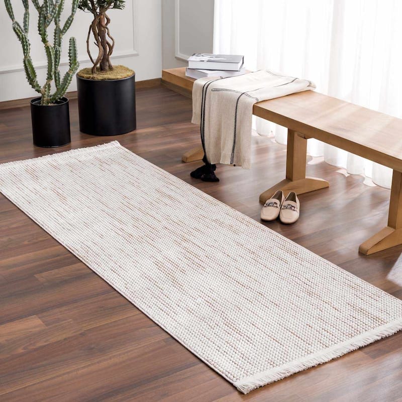 Hauteloom Gowan Hallway, Kitchen Runner Rug - Rose Cream, Nutmeg, Driftwood - 2'7" x 7'3" - 2'7" x 10' - Rose Cream, Nutmeg, Driftwood / Gowan