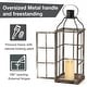 preview thumbnail 15 of 34, Glitzhome Oversized Farmhouse Wooden Metal Cage Candle Holders Patio Hanging Decorative Lanterns (Set of 2)