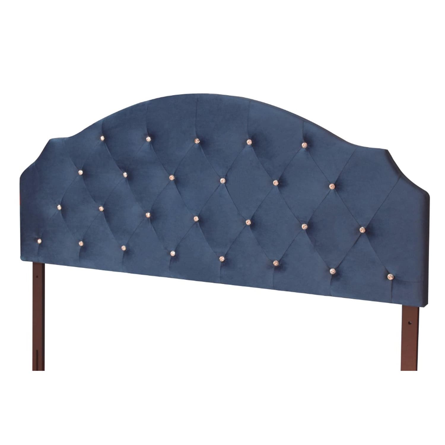 Evelina Plush Upholstered Bed Headboard with Nailhead Trim  -image