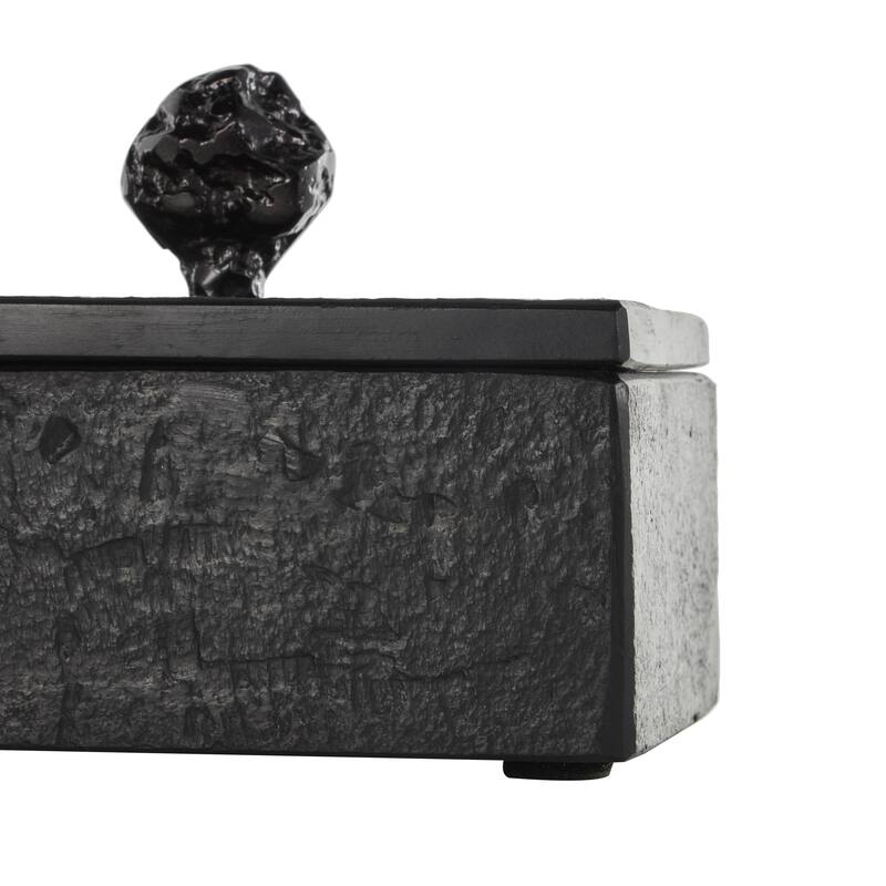 Marble Decorative Box with Gold Final or Textured Aluminum Knobs Set of 3 Green - Roche River Decor